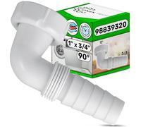 Waste Pipe Connector for Washing Machine and Dishwasher 90° 20-24 mm x 1" with Original Code 98839320 Complete with Sealing Ring - Warranty 5 Years - ONIX TECH