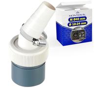 Waste Pipe Connector for Washing Machine and Dishwasher with Outlet for Pipe Ø40 mm and Inlet Ø18-24 mm - Kit Includes 1 Piece of Metal Clamp Ø20-32 mm - Warranty 10 Years - MONTERAL