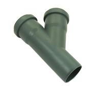 Waste Pipe Y-Piece Fitting, Gray, 50mm, 45° Branch Angle, Double-Lip Seals, High Temperature Resistant