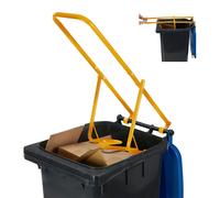 Relaxdays bin compactor, waste compressor for household rubbish, residual waste, plastic, manual, steel, yellow