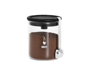 Waste-preventing glass coffee jar Bialetti