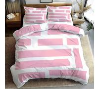 Waste tape Duvet Cover Sets Pink King Bedding Set with Zipper Closure, Soft Microfiber Quilt Cover with 2 Pillowcases 50x75cm QB269