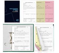 Waste Transfer Note Book A5 Perforated Triplicate Pad 3-Part Carbonless 50 Sets Punched 2 Holes Duty of Care Business Waste Records Book Compliant with Waste Regulations