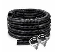 Waste Water 32mm Corrugated Hose Flexible Water Hose Pond with Double Wire Clips - Caravan Motorhome Garden Filter Pump Marine (10 Metres)