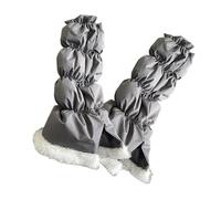 WASTEBIN Thickened Padded Split Leg Gaiters For Indoor And Outdoor Activity Plush Bottom Splicing Puffer Leg Warmers Boot Covers