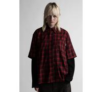 Wasted Paris - Tartan Age Fire Red Black - Shirt - red - L - 75% Polyester, 19% Viscose, 6% Elastane L
