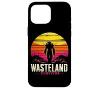 Wasteland Survivor Power Armor Silhouette Vintage Sunset Case for iPhone 16 Pro Max