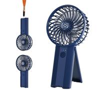 Wastou Handheld Fan, Portable USB Rechargeable Mini Fan, Silent Small Personal Hand Fan, Battery Operated Powerful 4 Speeds Quiet Table Desk Cooling Fan for Bedroom Office Travel (Dark Blue)