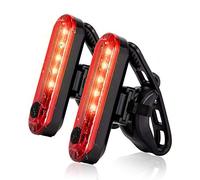 Wastou Rear Bike Light, Powerful USB Rechargeable LED Bike Tail Light 2 Pack with 4 Modes, Bike Back Light IPX4 Waterproof Bicycle Taillight Combinations Helmet Safety Warning LED Mountain Tail Lamp