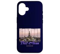 Wat Arun Temple Bangkok Thailand at sunset Vintage design Case for iPhone 16