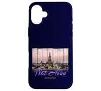Wat Arun Temple Bangkok Thailand at sunset Vintage design Case for iPhone 16 Plus