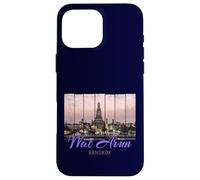 Wat Arun Temple Bangkok Thailand at sunset Vintage design Case for iPhone 16 Pro Max