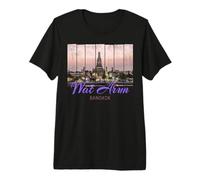 Wat Arun Temple Bangkok Thailand at Sunset Vintage Design Premium T-Shirt
