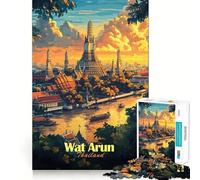 Wat Arun Temple, Thailand 1000-piece Jigsaw Puzzles Brain Focus Game Expert Cutting Craftsmanship Fascinating Hobby for Idle Moments (38x26cm)