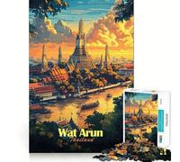 Wat Arun Temple, Thailand 1000-piece Puzzle for Teenagers Mind Skill Fun Uniform Size Precise Pieces Relaxing Indoor Group Activity (38x52cm)