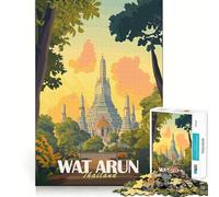 Wat Arun Temple, Thailand Jigsaw 1000 Pieces Memory Skill Fun Smooth Edge Perfect Interlock Fun-filled Way to Fill Empty Hours (50x75cm)