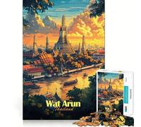 Wat Arun Temple, Thailand Jigsaw 1000 Pieces Memory Skill Fun Smooth Edge Perfect Interlock Fun-filled Way to Fill Empty Hours (50x75cm)