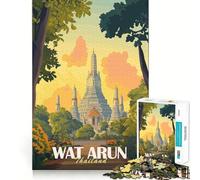 Wat Arun Temple, Thailand Jigsaw Puzzle 1000 Pieces Cognitive Fun Play High Precision Die Cut Unique Gift for Stress Relief (38x52cm)