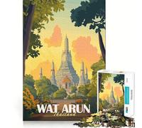 Wat Arun Temple, Thailand Jigsaw Puzzles 1000 Mental Focus Game Precision Cut Smooth Edges Meaningful Connection Building Game (38x26cm)