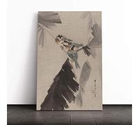 Watanabe Shotei Oriental Japanese Three Birds on a Branch Canvas Print | Gallery Wrapped 30mm Frame Wall Art | 30x20 inches | Ready to Hang | Asian Bird Picture | Living Room Bedroom Lounge Office