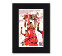 Wataru Endo Liverpool 2025 Premier League Winner Signed 8x6 Inch Mounted Photo Print With Pre Printed Signature That Would Make A Great Gift For Any Fan And Is Ready To Be Framed