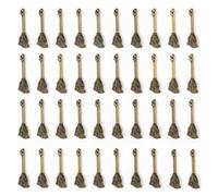 WATASAA 60 Pcs Broom Charms Antique Bronze & Silver Witch Broom Pendants DIY Jewelry Findings for Halloween Necklace Bracelet Earring Craft Making Accessories (Antique Bronze Witch Broom)