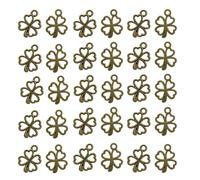 WATASAA 60 Pcs Vintage Bronze Four-Leaf Clover Charms - Antique Copper & Silver Lucky Pendants for DIY Jewelry Necklace Bracelet Making, Craft Supplies & St. Patrick's Day Gifts