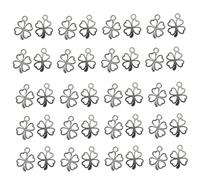 WATASAA 60 Pcs Vintage Bronze Four-Leaf Clover Charms - Antique Copper & Silver Lucky Pendants for DIY Jewelry Necklace Bracelet Making, Craft Supplies & St. Patrick's Day Gifts