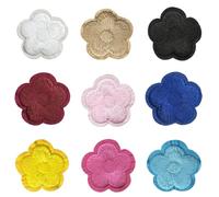 WATASAA Embroidered Applique Patches, Hearts Rose Flower Star Bowknot Shapes, Iron-on/Sew-on, 72 Pieces, 1.0-1.5 Inches (Colorful Plum Blossom(9PCS))