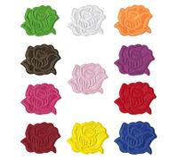 WATASAA Embroidered Applique Patches, Hearts Rose Flower Star Bowknot Shapes, Iron-on/Sew-on, 72 Pieces, 1.0-1.5 Inches (Colorful Rose Flower(11PCS))