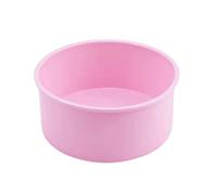 WATAWATA 6 Inch Silicone Cake Tins Cake Moulds Reusable Baking Cases Muffin Molds Cups Trays for Air Fryer of Muffins Puddings Bread (Pink, 6 inch)