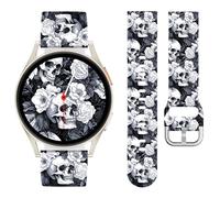 Watbro 20mm Halloween Band Compatible with Samsung Galaxy Watch 7 6 5 4 FE 40 44mm Bands for Women Men,Cute Holiday Sport Pumpkin Strap for Active 2/Galaxy Watch 3 41mm/Garmin Vivoactive 5/Venu