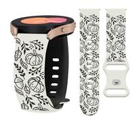 Watbro 20mm Halloween Pumpkin Engraved Band Compatible with Samsung Galaxy Watch 7 6 5 4 FE 40 44mm Band for Women Men,Thanksgiving Strap for Active 2/Galaxy Watch 3 41mm/Garmin Vivoactive 13/Venu