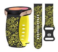 Watbro 20mm Halloween Pumpkin Engraved Band Compatible with Samsung Galaxy Watch 7 6 5 4 FE 40 44mm Band for Women Men,Thanksgiving Strap for Active 2/Galaxy Watch 3 41mm/Garmin Vivoactive 9/Venu