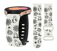 Watbro 20mm Halloween Pumpkin Engraved Band Compatible with Samsung Galaxy Watch 7 6 5 4 FE 40 44mm Band for Women Men,Thanksgiving Strap for Active 2/Galaxy Watch 3 41mm/Garmin Vivoactive 21/Venu