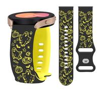 Watbro 20mm Halloween Pumpkin Engraved Band Compatible with Samsung Galaxy Watch 7 6 5 4 FE 40 44mm Band for Women Men,Thanksgiving Strap for Active 2/Galaxy Watch 3 41mm/Garmin Vivoactive 16/Venu