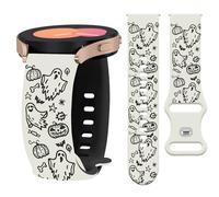 Watbro 20mm Halloween Pumpkin Engraved Band Compatible with Samsung Galaxy Watch 7 6 5 4 FE 40 44mm Band for Women Men,Thanksgiving Strap for Active 2/Galaxy Watch 3 41mm/Garmin Vivoactive 14/Venu