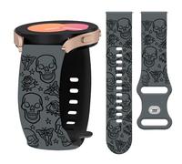 Watbro 20mm Halloween Pumpkin Engraved Band Compatible with Samsung Galaxy Watch 7 6 5 4 FE 40 44mm Band for Women Men,Thanksgiving Strap for Active 2/Galaxy Watch 3 41mm/Garmin Vivoactive 18/Venu