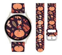 Watbro 20mm Thanksgiving Day Band Compatible with Samsung Galaxy Watch 7 6 5 4 FE 40 44mm Bands for Women Men,Cute Holiday Sport Pumpkin Strap for Active 2/Galaxy Watch 3 41mm/Garmin Vivoactive 5/Venu