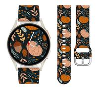 Watbro 20mm Thanksgiving Day Band Compatible with Samsung Galaxy Watch 7 6 5 4 FE 40 44mm Bands for Women Men,Cute Holiday Sport Pumpkin Strap for Active 2/Galaxy Watch 3 41mm/Garmin Vivoactive 5/Venu