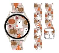 Watbro 20mm Thanksgiving Day Band Compatible with Samsung Galaxy Watch 7 6 5 4 FE 40 44mm Bands for Women Men,Cute Holiday Sport Pumpkin Strap for Active 2/Galaxy Watch 3 41mm/Garmin Vivoactive 5/Venu
