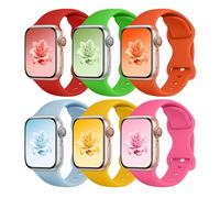 Watbro 6 Pack Sport Silicone Bands Compatible with Apple Watch 38mm 40mm 41mm 42mm 44mm 45mm 46mm 49mm, Waterproof Strap for iWatch Series 11 10 9 Ultra 8 7 6 5 4 3 2 1 SE Women Men