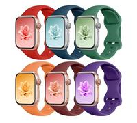 Watbro 6 Pack Sport Silicone Bands Compatible with Apple Watch 38mm 40mm 41mm 42mm 44mm 45mm 46mm 49mm, Waterproof Strap for iWatch Series 11 10 9 Ultra 8 7 6 5 4 3 2 1 SE Women Men
