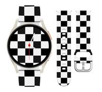 Watbro Black and White Watch Band Compatible with Samsung Galaxy Watch 7/FE/6/5/4 Band with Charms,20mm Soft Silicone Sport Band for Garmin Vivoactive 5/Vivoactive 3 Smart Watch