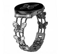 Watbro Black Butterfly Bling Metal Band Compatible With Samsung Galaxy Watch 8 40mm 44mm / Galaxy Watch 8 Classic 46mm Band for Women,Sparkly Elegant Replacement Strap