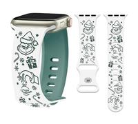 Watbro Christmas Engraved Band Compatible with Apple Watch 38mm 40mm 41mm 42mm 44mm 45mm 49mm Women Men,Cute Snowman Engraved Strap for iWatch Series 11 10 9 8 7 6 5 4 3 2 1 SE Ultra