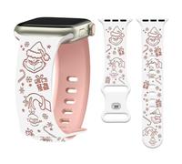 Watbro Christmas Engraved Band Compatible with Apple Watch 38mm 40mm 41mm 42mm 44mm 45mm 49mm Women Men,Cute Snowman Engraved Strap for iWatch Series 11 10 9 8 7 6 5 4 3 2 1 SE Ultra