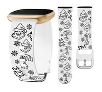 Watbro Christmas Engraved Band Compatible with Fitbit Versa 3 / Sense/Fitbit Versa 4 / Sense 2 Bands for Women Men,Soft Silicone Cute Snowman Engraved Strap