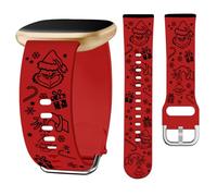 Watbro Christmas Engraved Band Compatible with Fitbit Versa 3 / Sense/Fitbit Versa 4 / Sense 2 Bands for Women Men,Soft Silicone Cute Snowman Engraved Strap