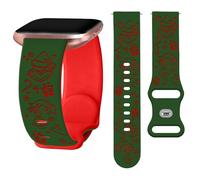 Watbro Christmas Engraved Band Compatible with Fitbit Versa/Lite/Fitbit Versa 2 Bands for Women Men,Soft Silicone Cute Snowman Engraved Strap